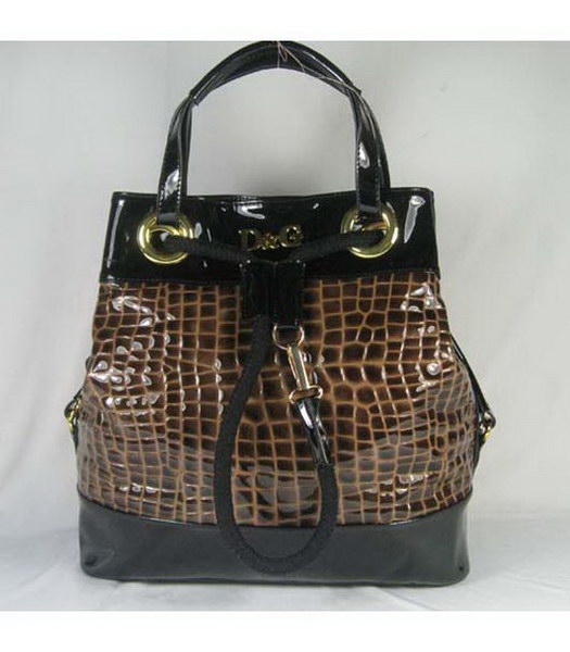 Dolce & Gabbana Oversized Tote nautico L_Chocolate pelle